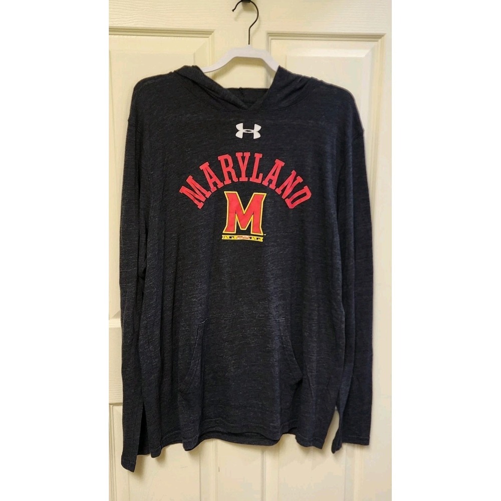 Men Under Armour Loose Heat Gear  Maryland Terrapins Long Sleave/hooded Shirt XL